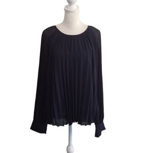 NEW Samsoe Samsoe Annmari pleated navy blouse XL